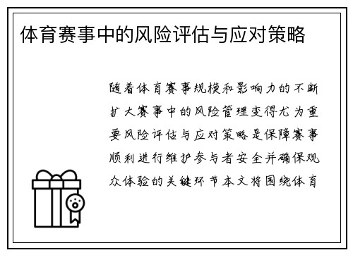 体育赛事中的风险评估与应对策略